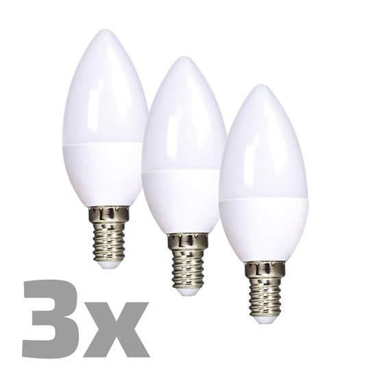 Bulb LED E14  6W warm white ECOLUX SOLIGHT WZ431-3 3pcs TI4111080 SOLIGHT
