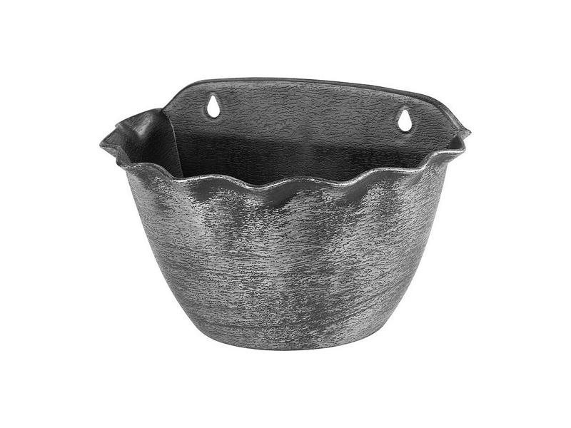 Hanging flower pot STREND PRO Wave 26x18cm silver - metallic effect TI6441448 STREND PRO