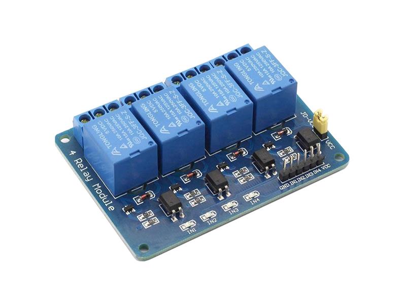 Relay module 4x, power supply 5V, with optocoupler TI9830062 TIPA