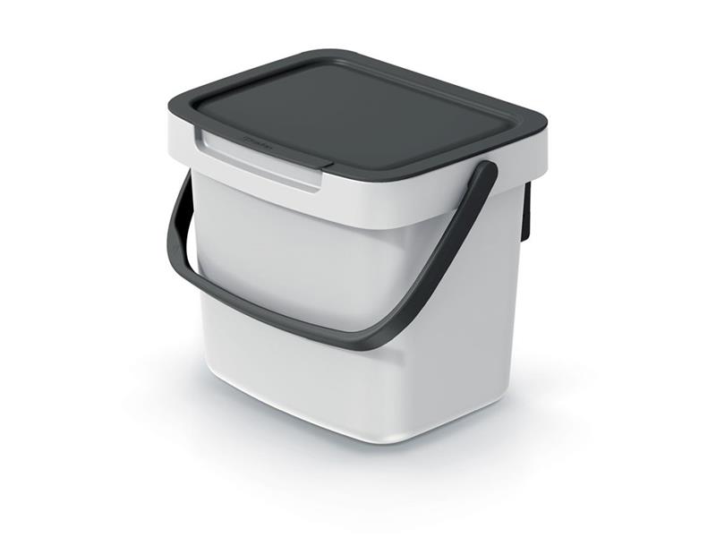 Trash bin SYSTEMA Q COLLECT ash with black lid 3l TI6440981 PROSPERPLAST