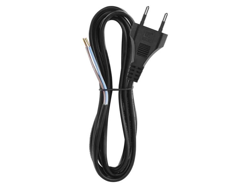 Power cord PVC 2x0,75mm 2m black EMOS S19272 TI8740015 EMOS