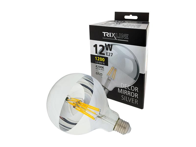 Light bulb LED E27 12W G125 white natural TRIXLINE Decor Mirror P971 Silver TI4111425 TRIXLINE
