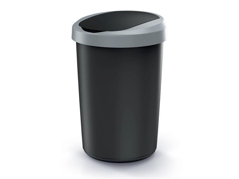Trash bin COMPACTA R FLAP black with light gray lid 40l TI6442354 PROSPERPLAST