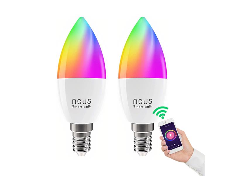 Smart LED bulb E14 4.5W RGB NOUS P4/2pack WiFi Tuya set of 2 pcs TI6432889 NOUS