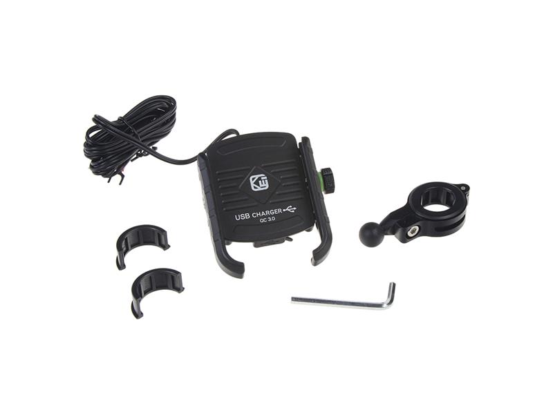 Bicycle/motorcycle phone holder STU r13usb black with USB charger TI6442181 STU