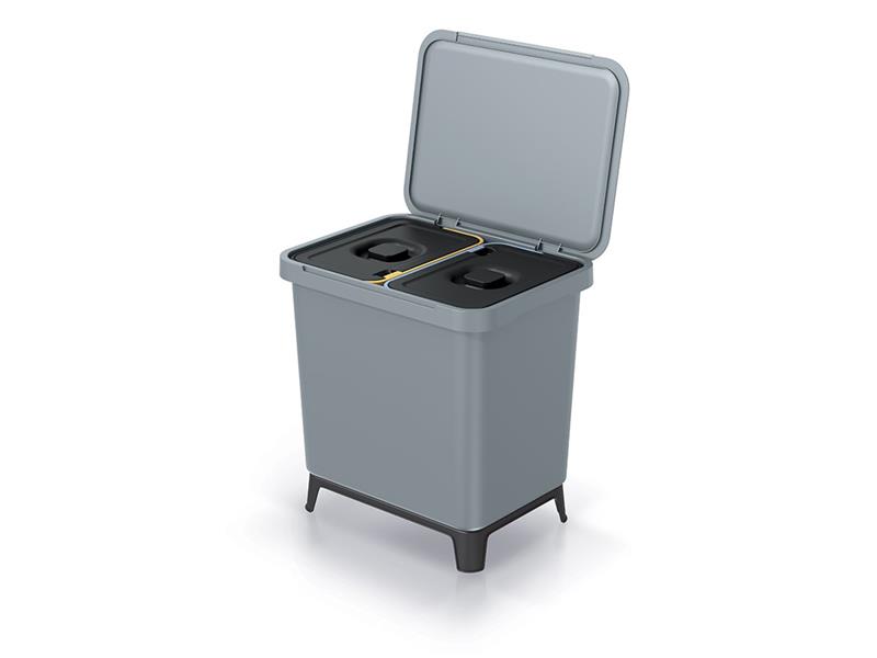 Trash bin SYSTEMA light gray 2x10l TI6442893 PROSPERPLAST