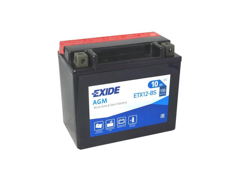 Motorcycle battery 12V/10Ah EXIDE ETX12-BS TI4250747 EXIDE