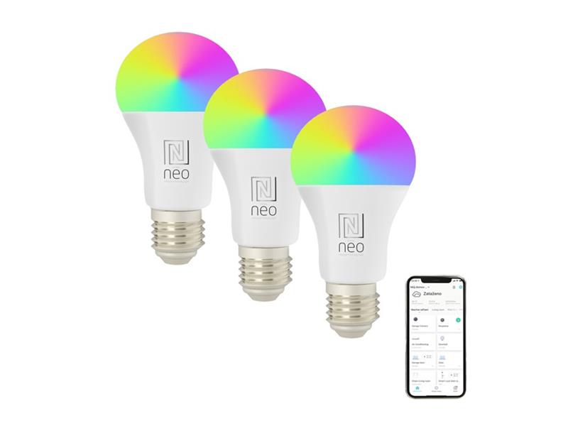 Smart LED bulb E27 11W RGB+CCT IMMAX NEO 07743C ZigBee Tuya set of 3 TI6441821 IMMAX NEO