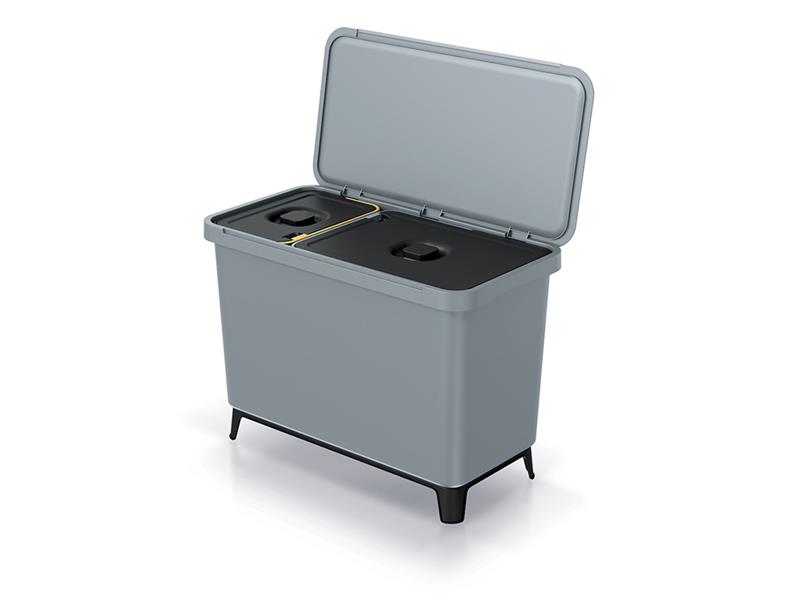 Trash bin SYSTEMA light gray 1x10l+1x23l TI6442892 PROSPERPLAST