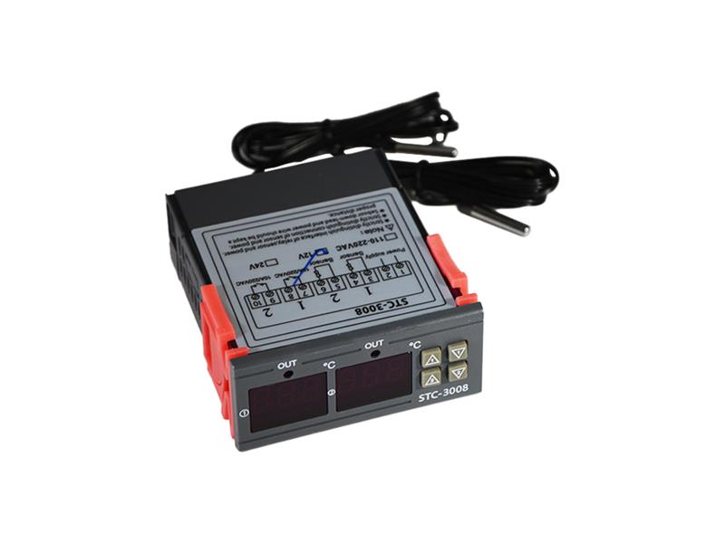 Digital dual thermostat - STC-3008 range -55°C~120°C, 12V DC, 1m cable TI9830298 TIPA