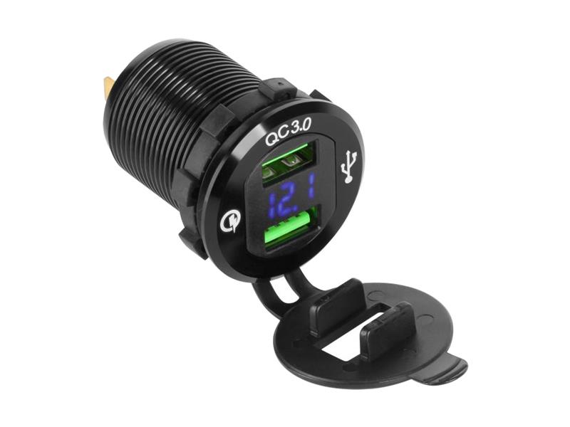 USB charger PEIYING PY-CHR0004 with QC and voltage meter TI4240489 PEIYING