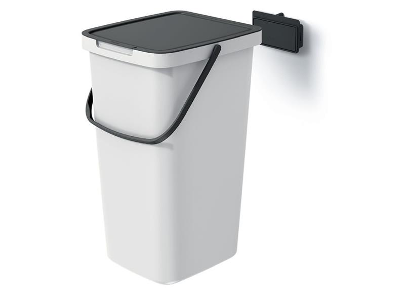 Trash bin SYSTEMA Q COLLECT ash with black lid 25l TI6440980 PROSPERPLAST