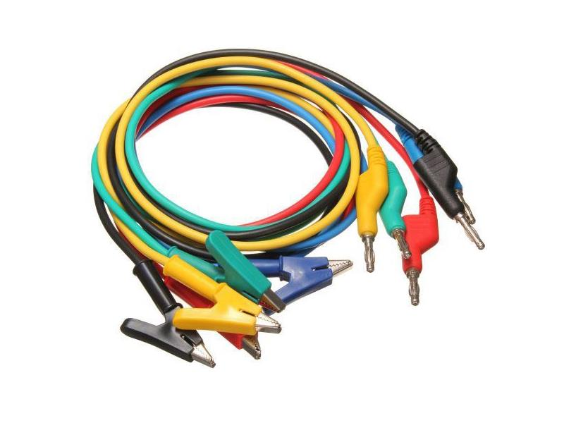 Measuring cord with bananas and crocodile clips - 1m HADEX N413A 5pcs TI7740111 HADEX