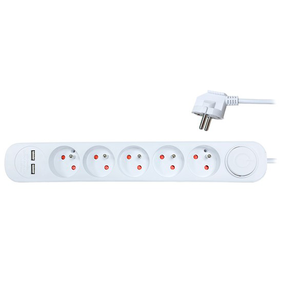Extension cord 5 sockets 3m SOLIGHT PP152USB TI8710370 SOLIGHT