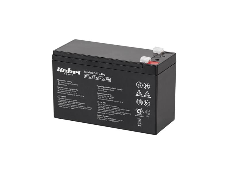 Sealed lead acid battery 12V/7.5Ah REBEL TI4250125 Rebel