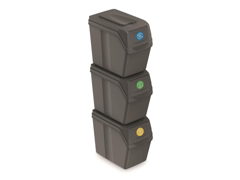 Waste bin SORTIBOX I 3x20l gray stone TI6436322 PROSPERPLAST