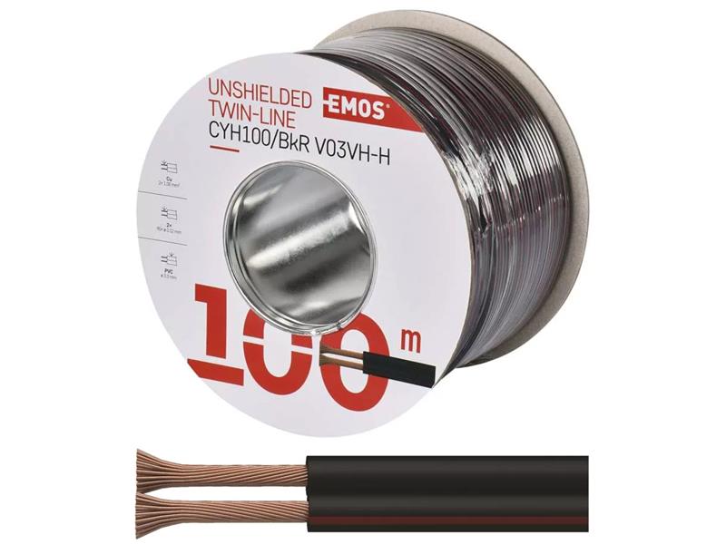 Speaker cable 2x1,0mm black/red EMOS S8280 100m TI3630061 EMOS