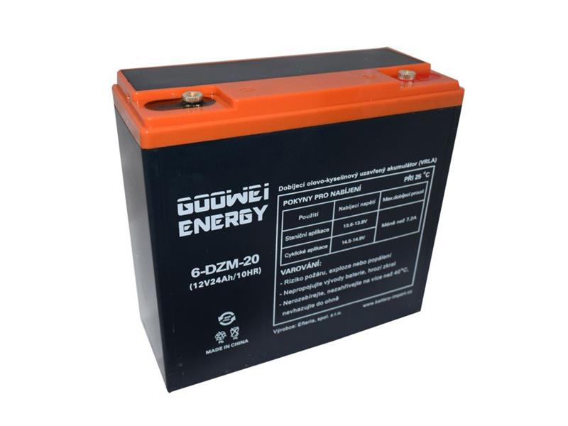 Traction lead accumulator 12V 24Ah GOOWEI ENERGY 6-DZM-20 Pb TI4250532 GOOWEI ENERGY