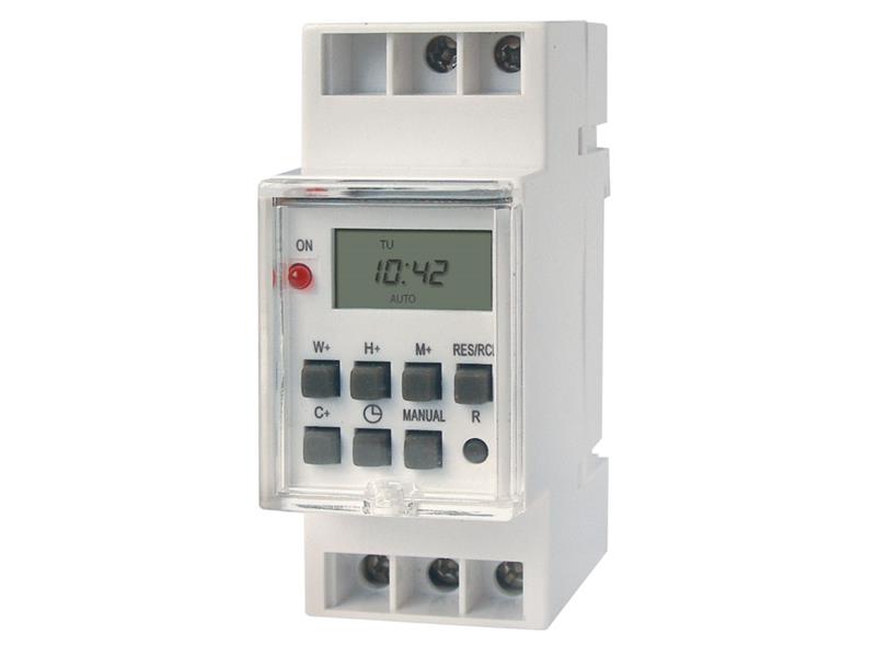 Timer socket GETI GE2 on DIN rail digital weekly TI8840175 Geti