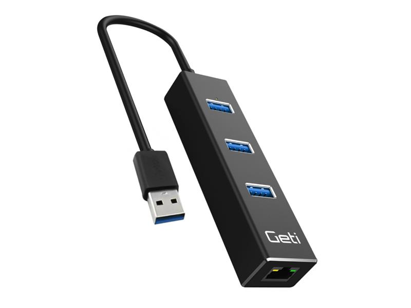 USB hub GETI GUH3AE 3x USB-A 3.0 + 1x Ethernet TI6433110 Geti