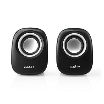 PC Speaker | 2.0 | 12 W | 3.5 mm Male | USB Powered | Volume control NECSPR10020BK Nedis