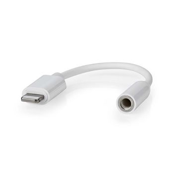 Lightning Adapter | Apple Lightning 8-Pin | 3.5 mm Female | Nickel Plated | 0.10 m | Round | PVC NECCGB39950WT01 Nedis