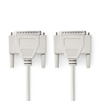 Serial Cable | D-SUB 25-Pin Male | D-SUB 25-Pin Male | Nickel Plated | 1.00 m | Round | PVC | Ivory | Polybag NECCGP52100IV10 Nedis