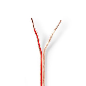 Speaker Cable | 2 x 1.50 mm² | Copper | 15.0 m | Round | PVC | Transparent | Reel NECABR1500TR150 Nedis