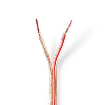 Speaker Cable | 2 x 2.50 mm² | Copper | 25.0 m | Round | PVC | Transparent | Reel NECABR2500TR250 Nedis