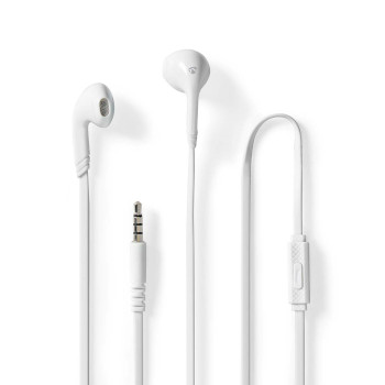 Wired Earphones | 3.5 mm | Cable length: 1.20 m | Built-in microphone | Volume control | White NEHPWD2021WT Nedis