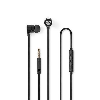 Wired Earphones | 3.5 mm | Cable length: 1.20 m | Built-in microphone | Volume control | Black / Silver NEHPWD5020BK Nedis
