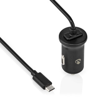 Car Charger | 12 W | 1x 2.4 A | Number of outputs: 1 | Micro USB (Fixed) Cable | 1.00 m | Single Voltage Output NECCHAM240ABK Nedis