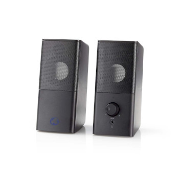 Gaming Speaker | Speaker channels: 2.0 | USB Powered | 3.5 mm Male | 18 W | Without Lighting | Volume control | Connection output: 1x 3.5 mm Audio Out NEGSPR10020BK Nedis