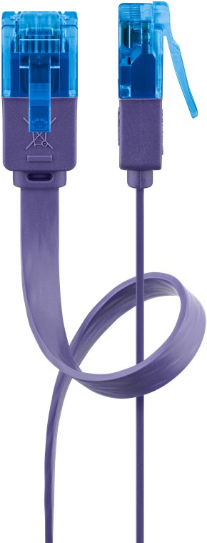 CAT 6A cavo patch piatto, U/UTP, viola WE96302 Goobay