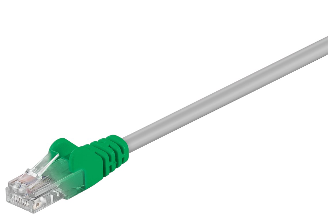 CAT 5e cavo incrociato U/UTP, grigio, Verde, 5 m WE68868 Goobay