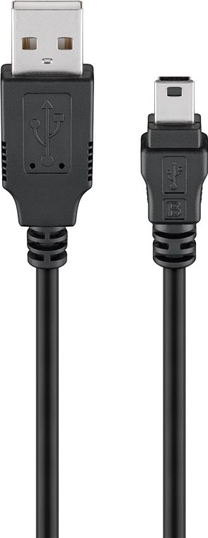 Cavo di sincronizzazione e di ricarica mini USB, Nero WE46712 Goobay
