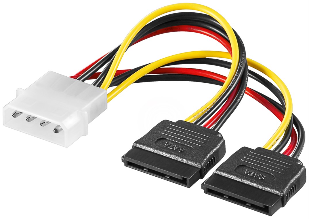 Cavo di alimentazione per PC a forma di Y, da spina 5,25 a 2x SATA WE68524 Goobay