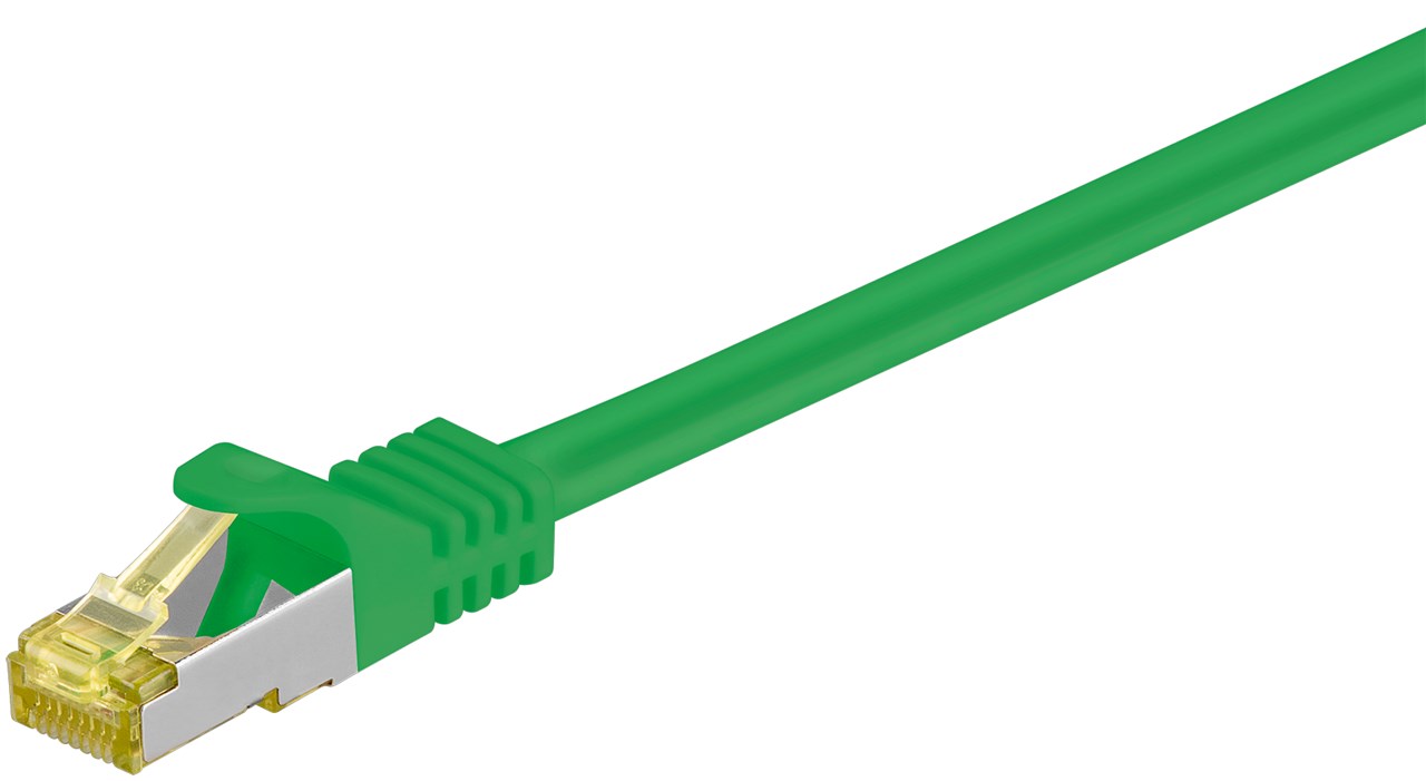 RJ45 cavo patch CAT 6A S/FTP (PiMF), 500 MHz, con cavo grezzo CAT 7 , Verde WE91577 Goobay