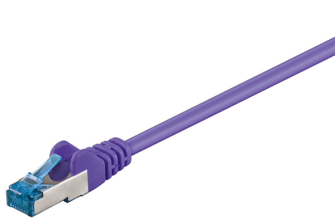 CAT 6A cavo patch, S/FTP (PiMF), viola, 1 m WE93687 Goobay