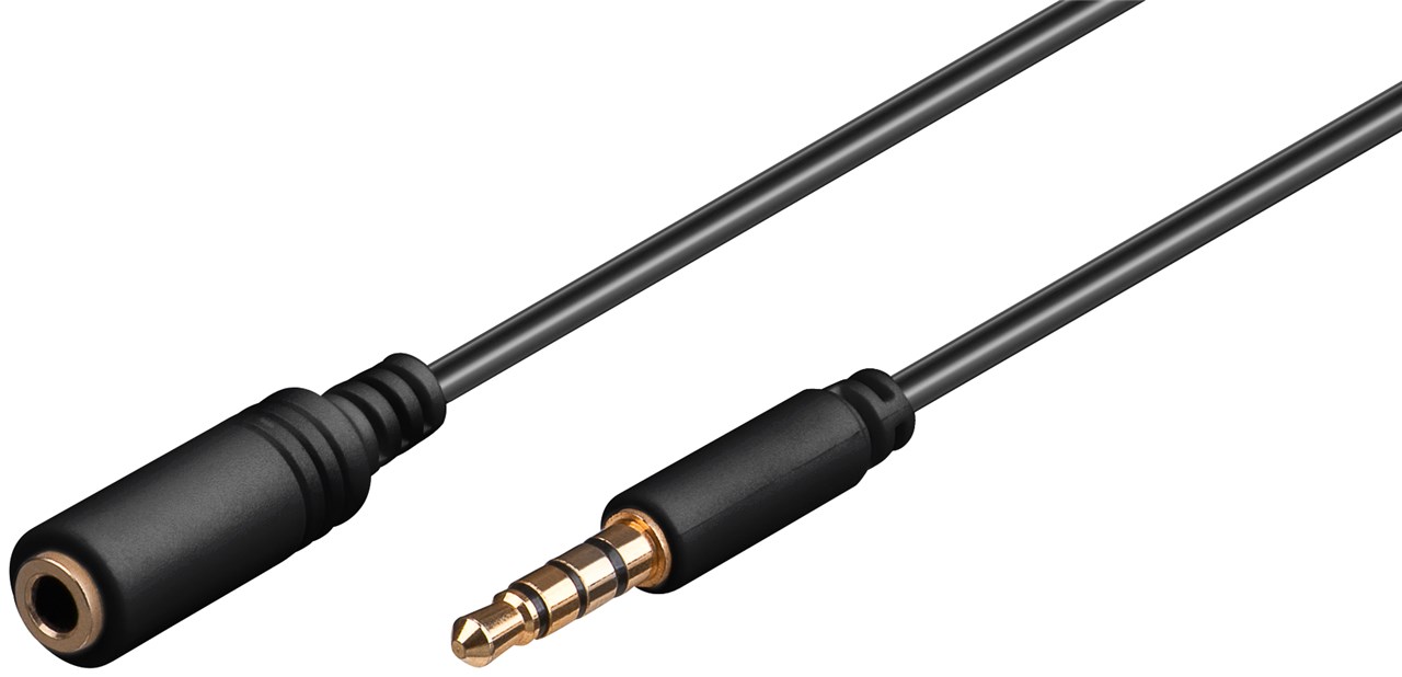 Cavo di prolunga per cuffie e audio AUX, 4 pin 3,5 mm slim, CU WE62480 Goobay