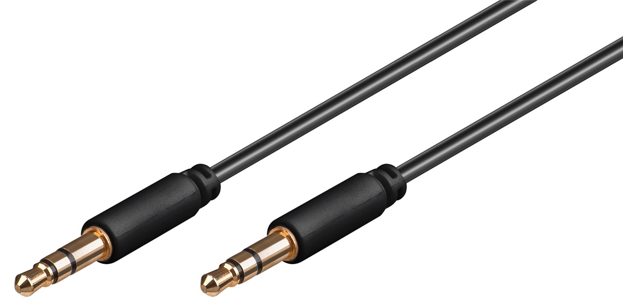 Cavo di collegamento audio AUX, 3,5 mm stereo a 3 pin, sottile, CU WE69108 Goobay