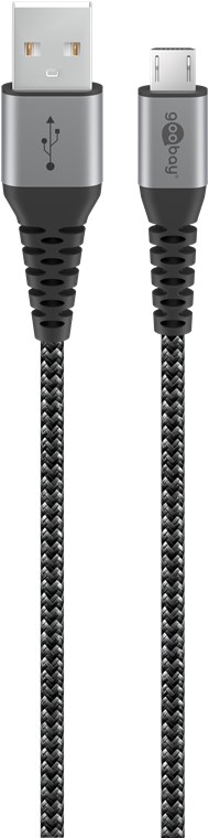 Cavo tessile da Micro-USB a USB-A con spinotti in metallo 1 m WE49282 Goobay