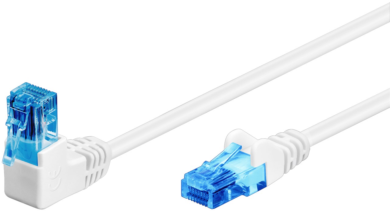 CAT 6A cavo patch 1x 90° angolato U/UTP, bianco WE51538 Goobay