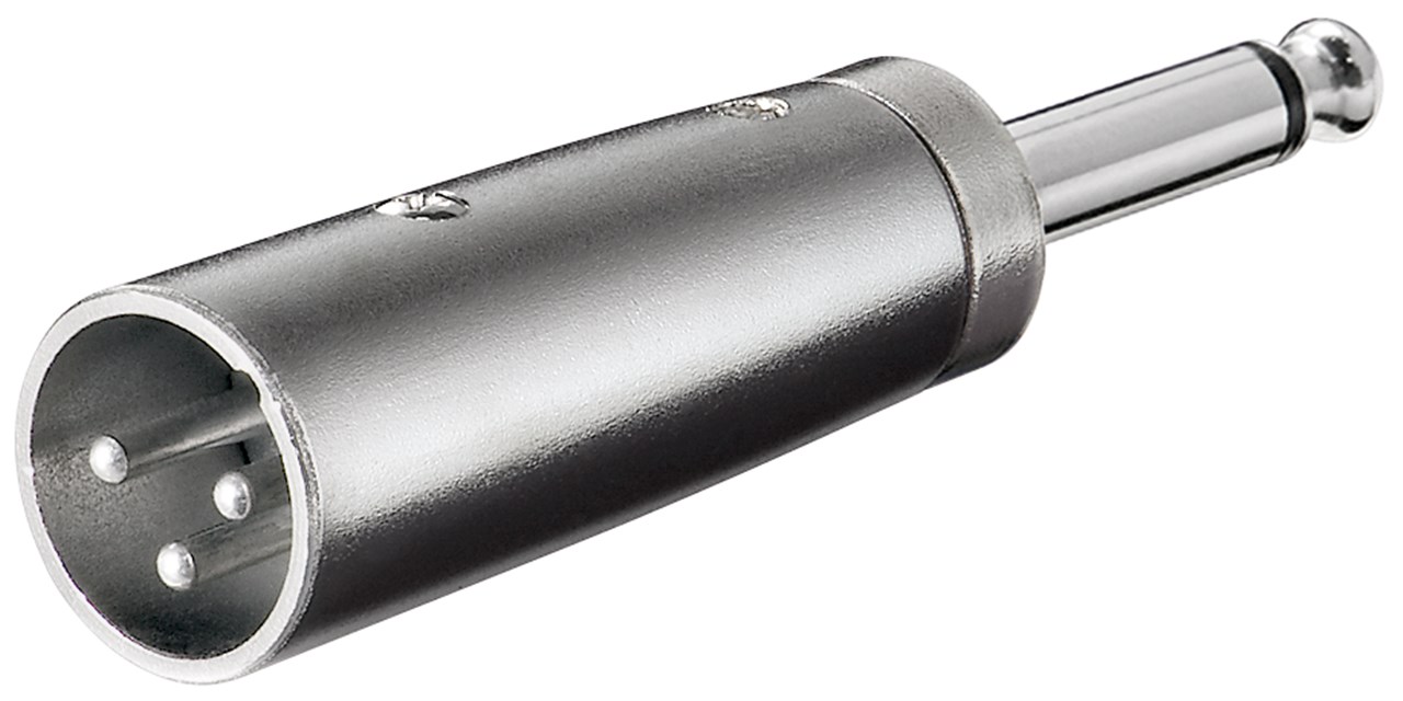 Adattatore XLR, jack AUX da 6,35 mm spina mono a spina XLR WE27452 Goobay