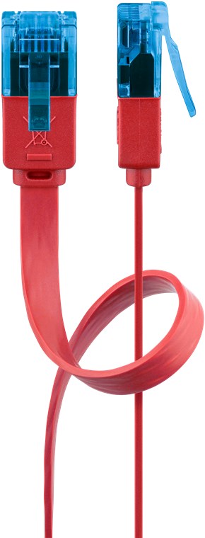 CAT 6A cavo patch piatto, U/UTP, rosso WE96333 Goobay