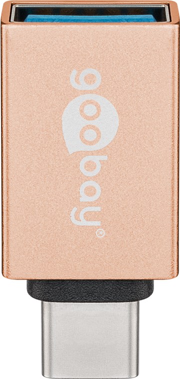 USB-C/USB-A 3.0 OTG adattatore SuperSpeed ??per cavi di ricarica, oro WE56622 Goobay
