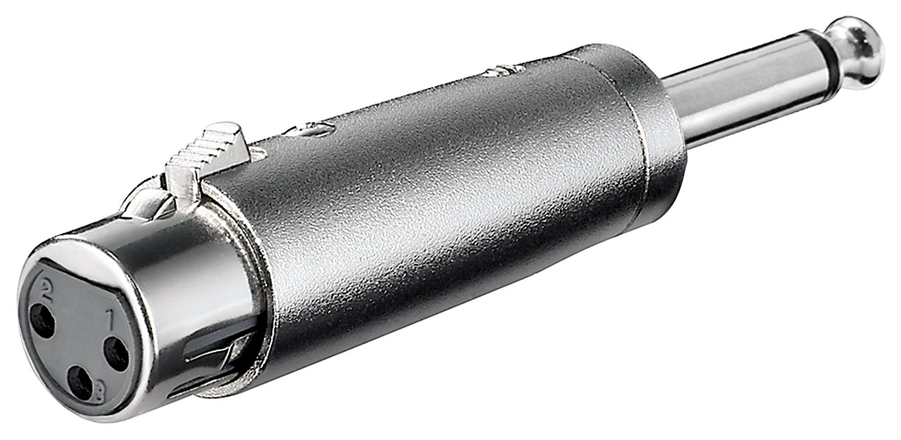 Adattatore XLR, jack AUX da 6,35 mm spina mono a presa XLR WE27451 Goobay