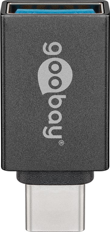 USB-C/USB-A 3.0 OTG adattatore SuperSpeed ??per cavi di ricarica, grigio WE56621 Goobay