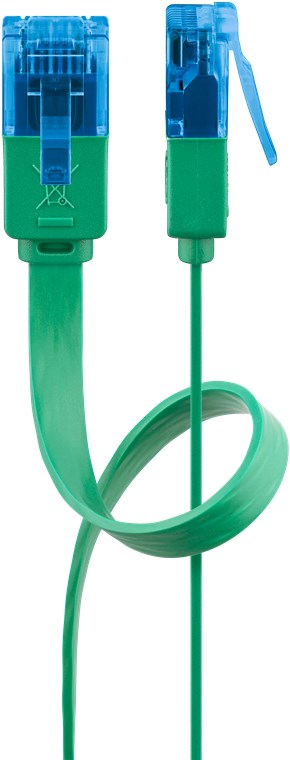 CAT 6A cavo patch piatto, U/UTP, Verde WE96341 Goobay