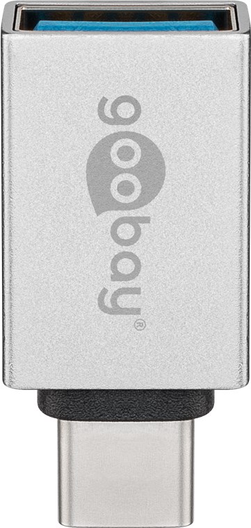 USB-C/USB-A 3.0 OTG adattatore SuperSpeed ??per cavi di ricarica, argento WE56620 Goobay